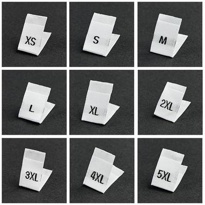 500Pcs Garment Size Label Ribbon Fabric Cloth Label Tag for Clothes T Shirt Dress Jeans Pants XS S M L XL 2XL 3XL 4XL 5XL