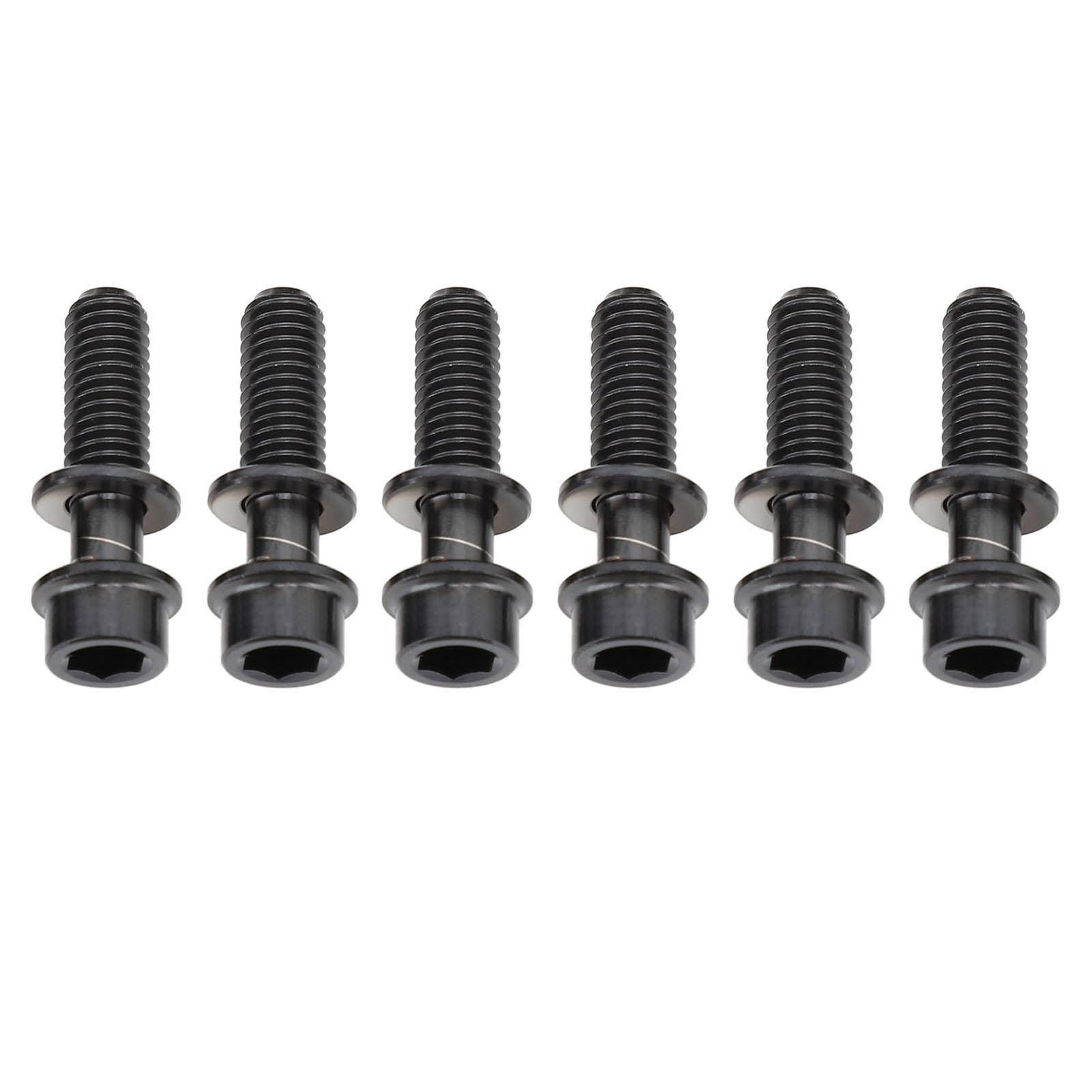 

6Pcs Bike Screws Bolts Set Mountain Bicycle Handlebar Stem Ti Alloy with Washer M5x18mm Black чорний