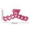 2Pcs Sweet French Style Hair Clips Women Plastic Heart-shaped Hairpin Candy Color Large Grab Cawl Clips Girls Hair Accessories