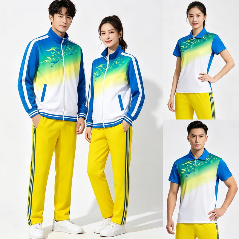 Silk Long Sleeve Sports Suit - Spring & Autumn, Plus Size, Middle-Aged & Elderly Square Dance/Fitness Wear