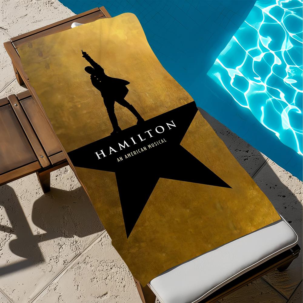 H-Hamilton-N LOGO Towel Beach Quick Dry Soft Pool Towels Gift for Travel Gym Shower Camping sports
