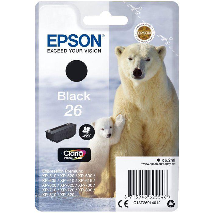 EPSON T2601 Schwarze Tintenpatrone – Eisbär (C13T26014012)