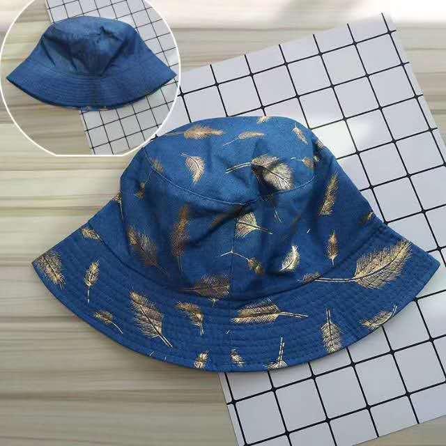 

Унисекс взрослая двухсторонняя одежда с принтом перьев шляпа рыбака солнцезащитная кепка для улицы хип-хоп панк шляпа для мужчин и женщин золотой