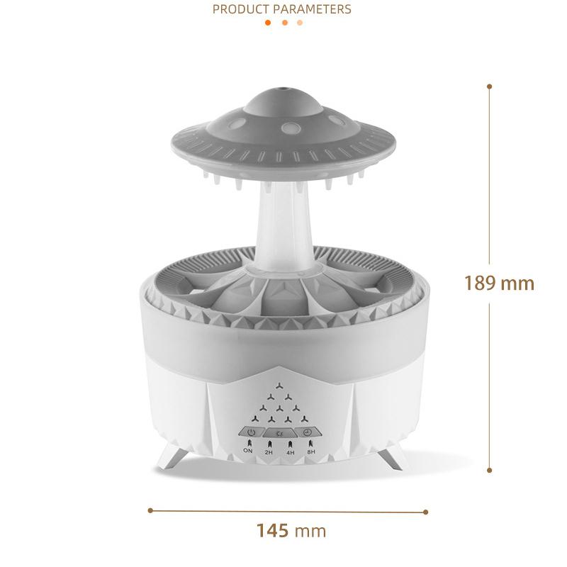 Unique and Safe: Fashionable Colorful Raindrop Humidifier with Silent Rain-Fragrance and Night Light Functions