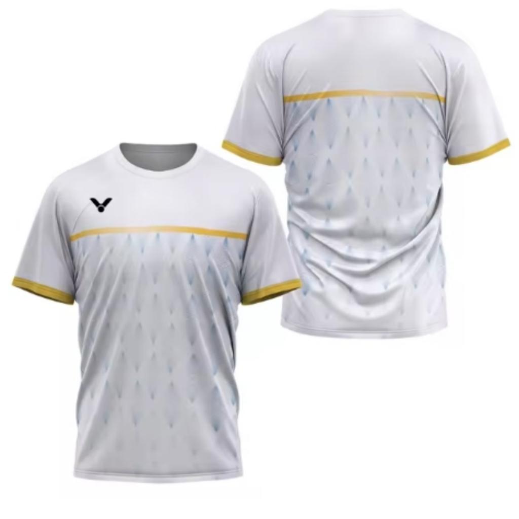 Laser Neon Print Men's Badminton T-Shirt Luxury Brand Short Sleeve Men's Summer Table Tennis T-Shirt Quick Dry Short Sleeve Tee