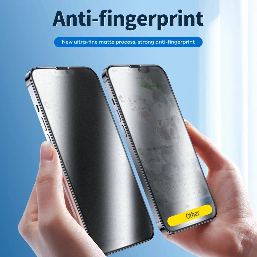 2PCS Privacy Matte Tempered Glass For iPhone 11 12 13 14 15 16 Pro Max Plus Protective Glass  Anti Spy Peeping Screen Protector