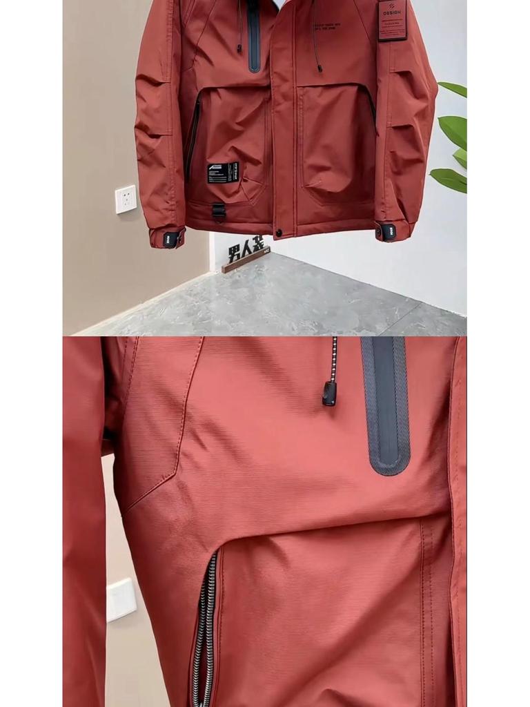 Men's 2025 Winter Hooded Jacket: Spring/Autumn Workwear, Padded, Thickened, Windproof Cotton Coat, Trendy Style.