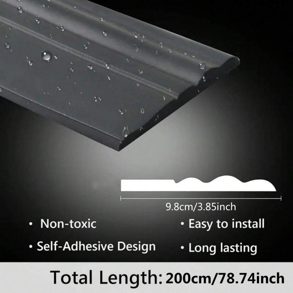 1PC 2m/78.74inch Self-adhesive Foam Baseboard Wall Stickers Waistline Floor Corner Skirting Board Stickers Wall Decoration