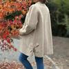 Women Spring Fall Coat Loose Single Breasted Button Cardigan Jacket Solid Color Turn Down Collar Long Sleeves Dating Commuting