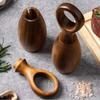1/2 wooden salt and pepper grinder sets with ceramic core and storage rack-adjustable manual spice grinder, suitable for barbecu