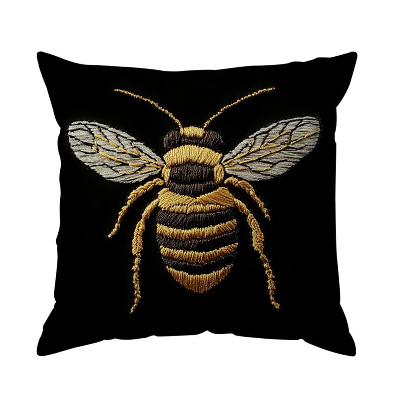 1 Pezzo Federa Cuscino Ape Dorata Per Casa Soggiorno Camera da Letto Divano Ufficio Federa Decorativa Morbidi Cuscini da Arredo 45*45 Cm