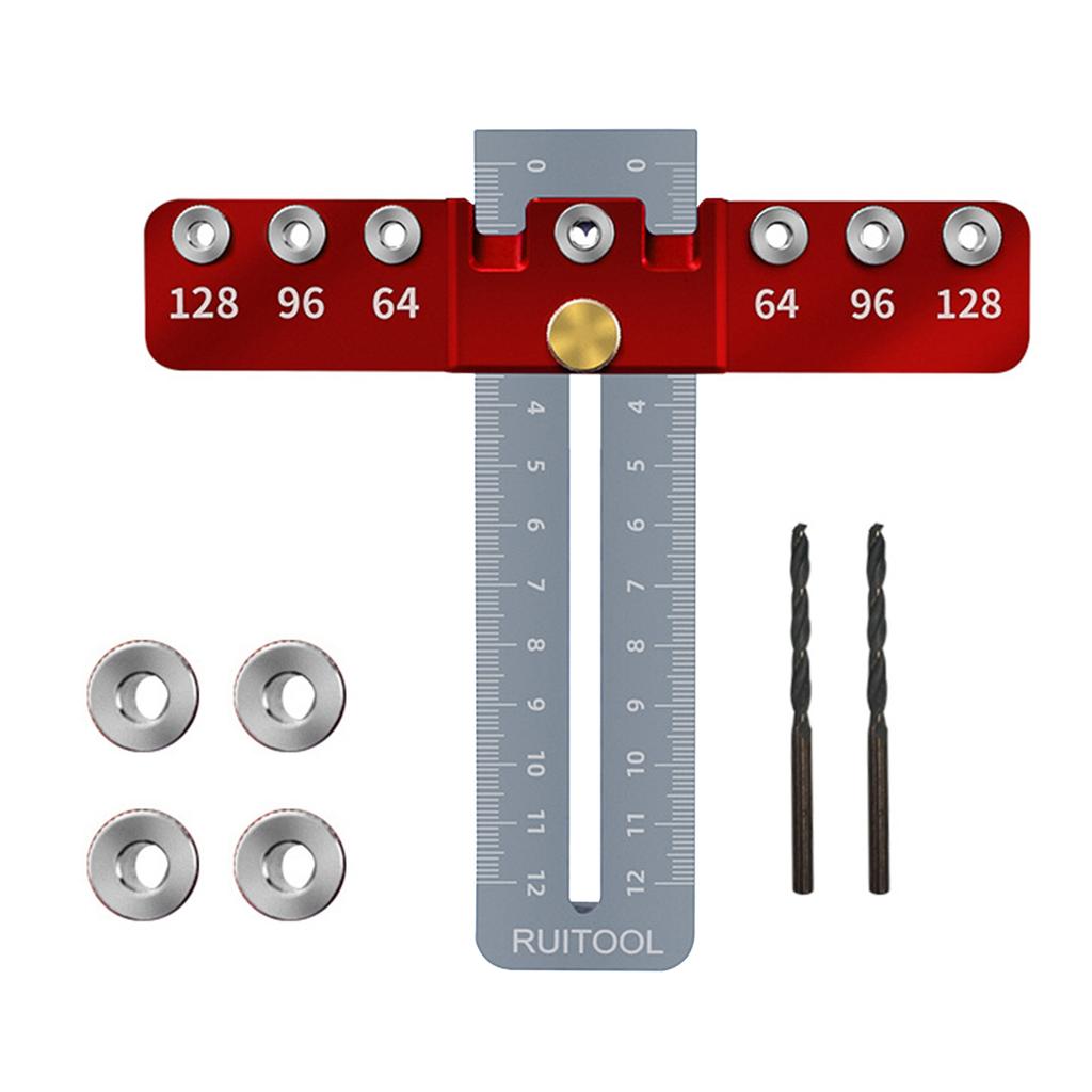 Aluminum Alloy Cabinet Hardware Jig Wood Drilling Tool Set Drill Template Guide for Door and Drawer Handle Installation