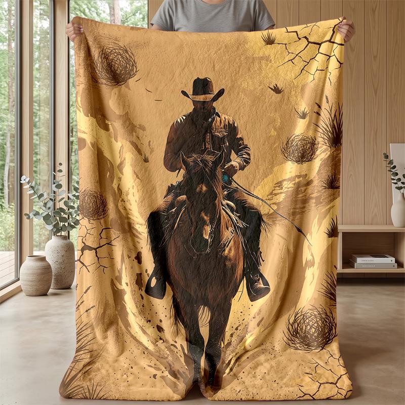 Cosmic Horse Dreamscape blanket Personalized Name Flannel Blanket Soft Cozy Plush Throw for Sofa Bed Lightweight Home Decor
