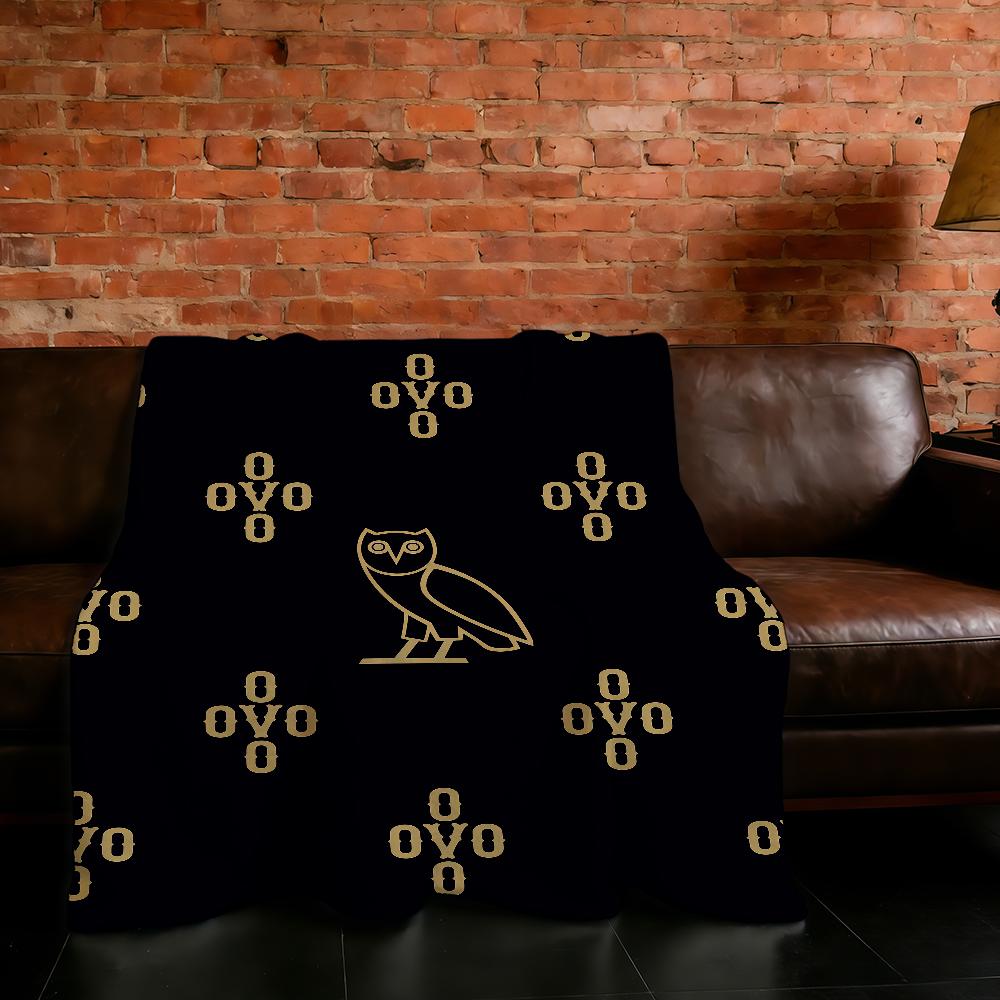 Blanket Super Warm Comfortable Plush Throw Blanket Child Home Sofa Rapper Bedroom D-Drake-ES OVO Gift 75X95CM