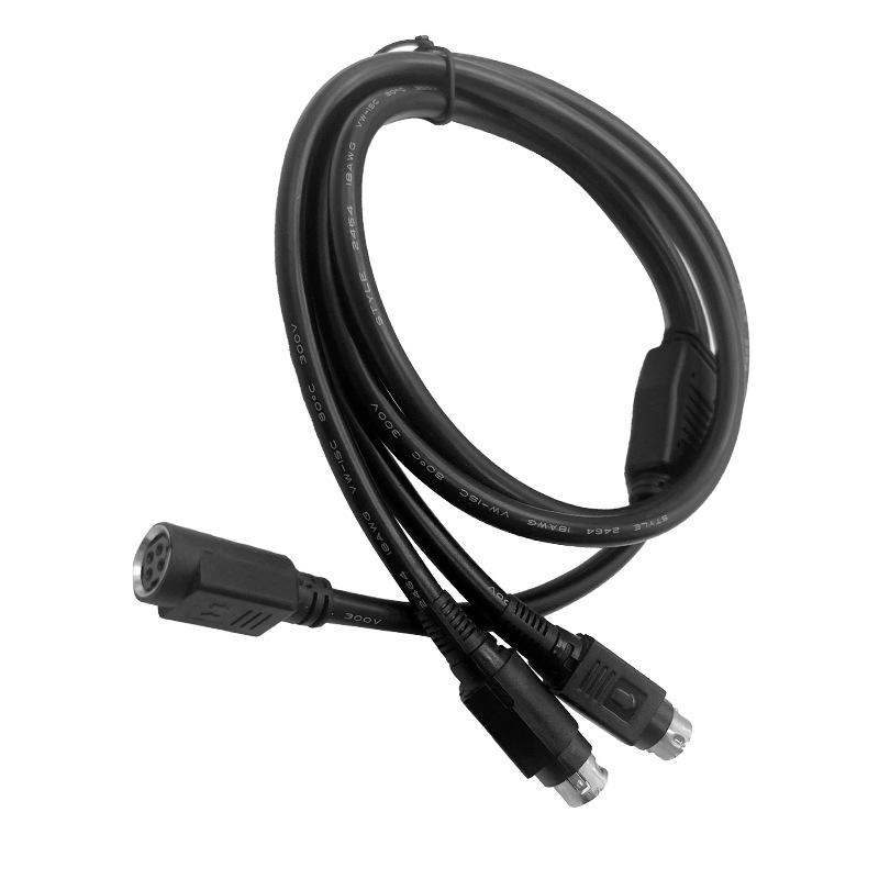 4-pin DIN Female to Dual Male Self-locking Audio Extension Cable