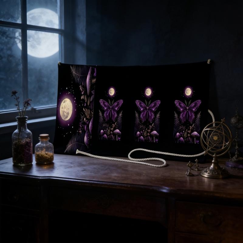 Mystical Mushroom Designs Tarot Card Storage Bag With Ample Space Tarot Accessory For Crystal And Notebooks 38x17cm