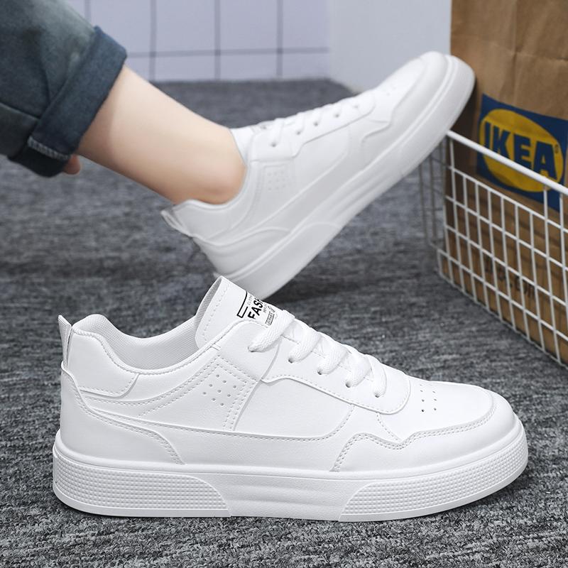 Leder Herren Skateboardschuhe Leichte Laufschuhe Plattform Weiß Outdoor Casual Sneakers Atmungsaktive Tennis Sportschuhe