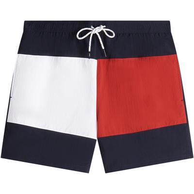 Trendy Vacation Beach Drawstring Waist Color Block Casual Sports Swim Shorts Men Swim Shorts UM0UM03840-DW5
