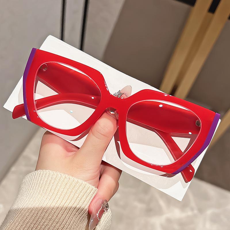 

Elegant Women S Fashion Cat Eye Reading Glasses-Stylish Purple Anti-Blue Light Full Rim Square Frame 3.5