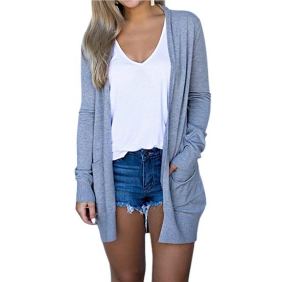 Lady Cardigan Solid Warm Multi Colors Chic Soft Touching Autumn for Working