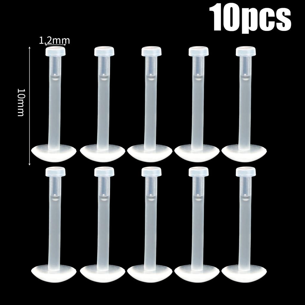 10-50PCS Clear Piercing  Lip Ear Nose Tongue Ring Ashion Transparent Acrylic Tongue Ring Barbell Eyebrow Belly Body Jewelry