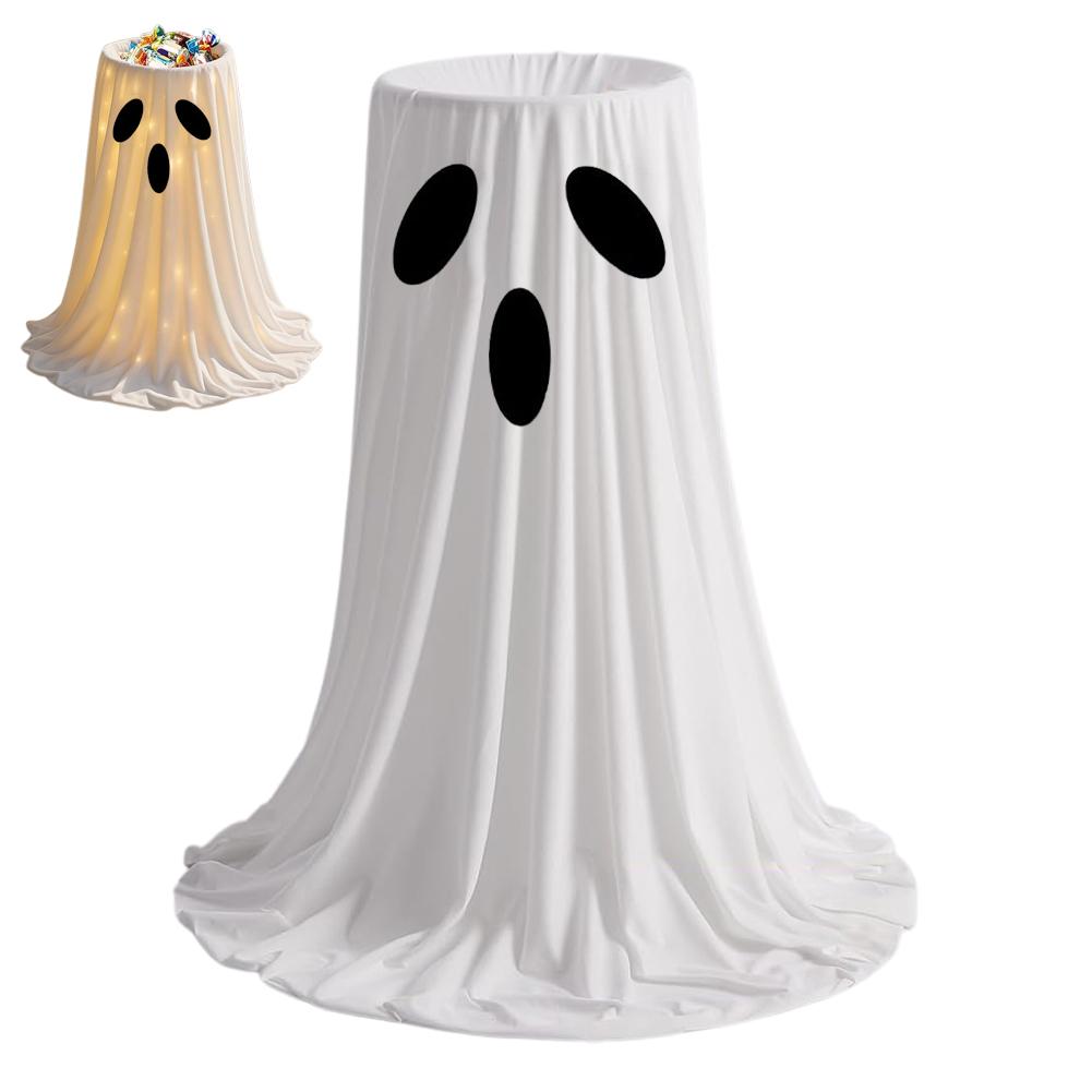 

Halloween Glowing Ghost Candy Holder Bowl Ghost Treat Buckets Trick Or Treat Kids Gift Packaging Door Porch Ornaments Decor