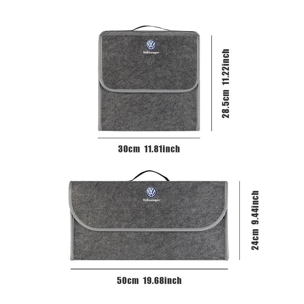 2026 Hot For Volkswagen VW 1Pcs Car Soft Felt Storage Bag Organizer Cars Foldable Trunk Car Goods For Volkswagen Golf-5 6 7 MK6