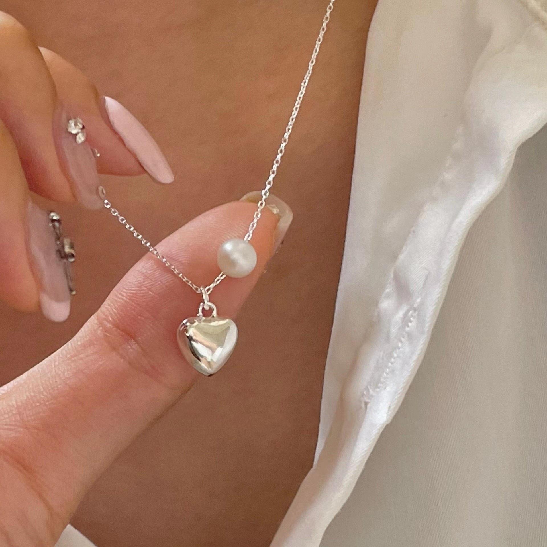 

Модное ожерелье с кулоном из серебра 925 пробы с жемчугом и тонкой цепочкой для женщин и девушек