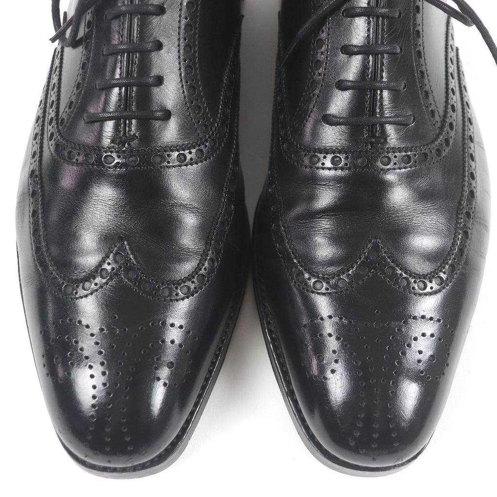 CROCKETT&JONES Kleiderschuhe CLIFFORD Full-Brogue Wingtip schwarzes Leder Damen 5.5 Gebraucht