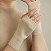 Damen 100% reines Kaschmir Halbfingerhandschuhe: Fingerlos, Glattstrick, Warm und Gemütlich für Herbst/Winter