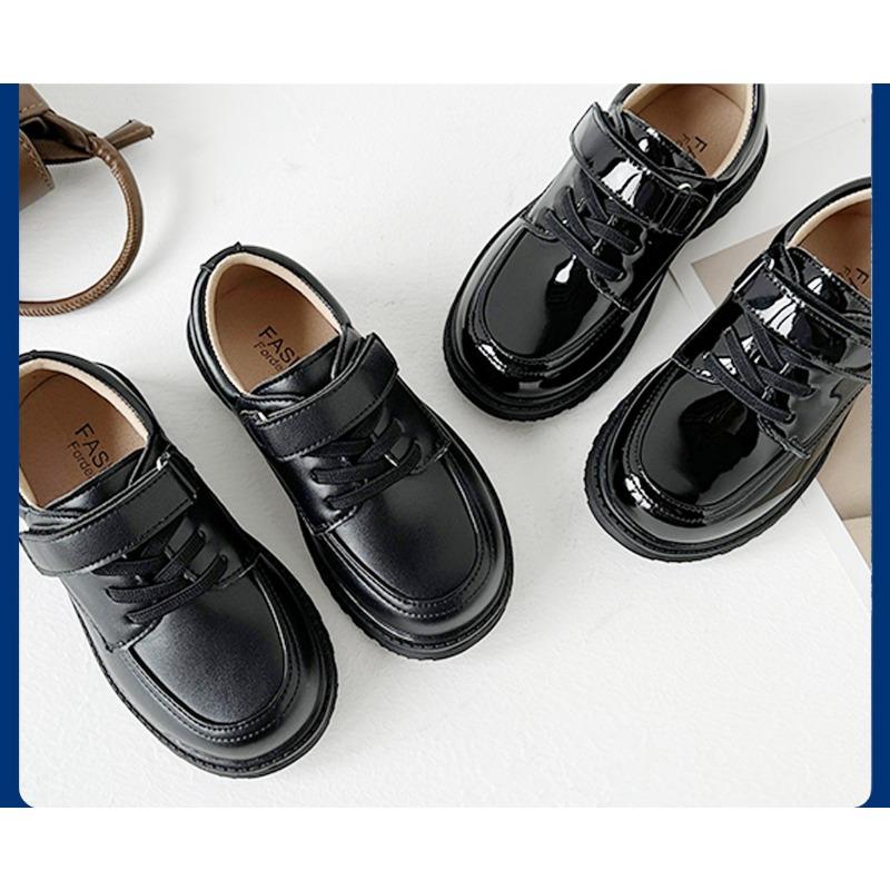Vintage Classic Boys Leather Shoes Soft Sole Children's British Style Boys Show with Suit Black Shoes