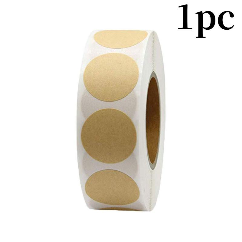 

500 шт./рулон винтажных наклеек из крафт-бумаги 1 дюйм, круглые самоклеящиеся этикетки для канцелярских товаров для самостоятельного декора банок с едой, подарков на вечеринку