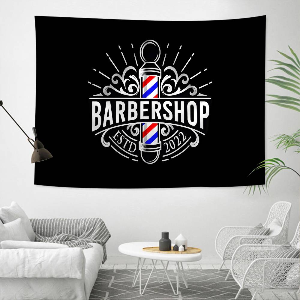 Barber Shop Sign Colorful Tapestry Wall Hanging Bohemian Wall Tapestries Mandala Wall Hanging Sheets