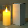 LED Flickering Flameless Candle Glass Ornament for Romantic Home or Christmas Parties