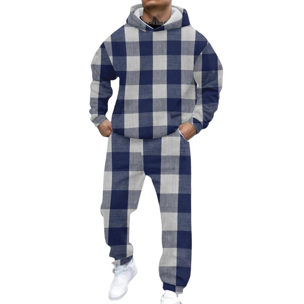 Herren Casual und personalisiert bedrucktes Langarm-Kapuzensweatshirt, Herren Sport-Sweatshirt und Sweatpants zweiteiliges Set