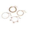 Combination Jewelry, Fashionable Golden Butterfly Adjustable Thickness Combination 4 Bracelets
