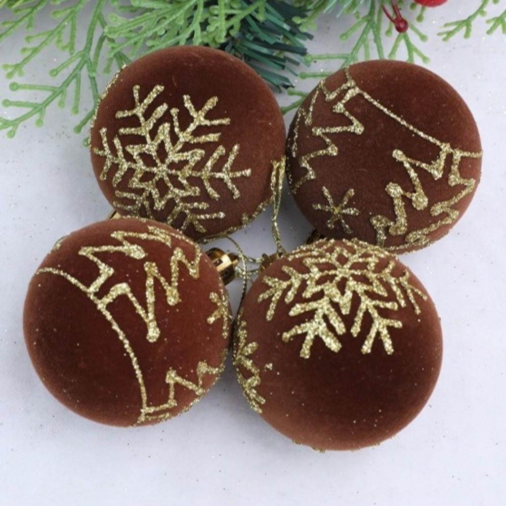Velvet Christmas Spheres Luxury Flocking Painted Balls Christmas Ball Ornaments  Festival Event