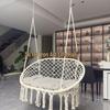 Nordic Indoor Outdoor Double Hanging Chair Swing with Tassel Cradle - Cotton and Linen Hammock for Homestay or Balcony.