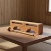 Wood Block Visible Grain Wooden Slit Drum Rounded Edges S Pillow