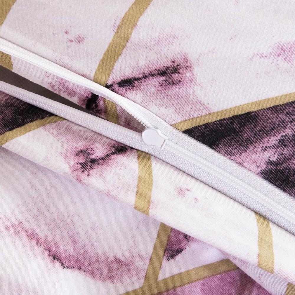 Cotton bedding 220x200 satin COTTON black pink geometric marble