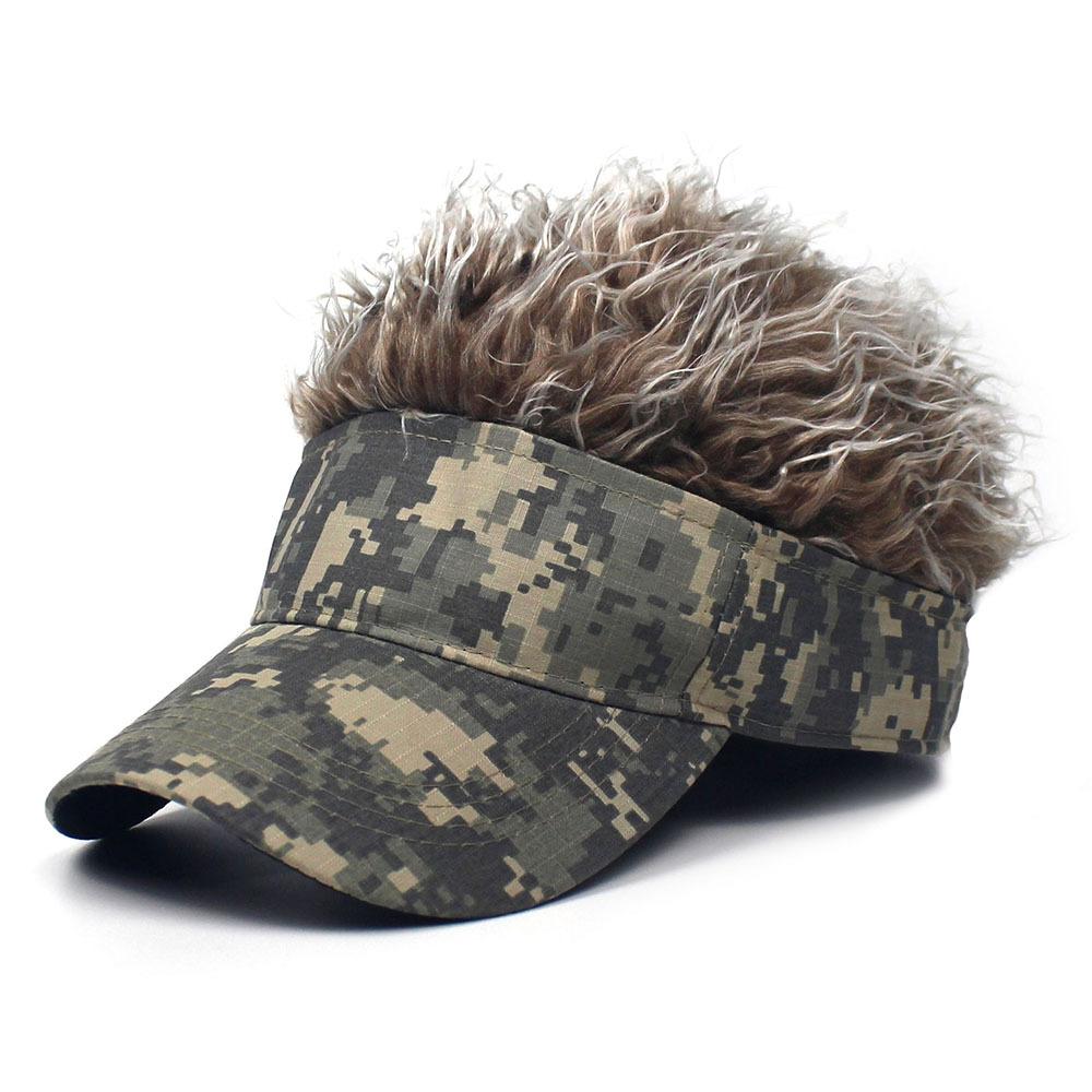 

Регулируемая бейсболка с козырьком от солнца Camo и париком с шипами для женщин и мужчин - кепка для гольфа в стиле хип-хоп ONE SIZE