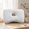 Ear Hole Pillow Vacuum Compressible Side Sleeping with Checkerboard Textured Aid