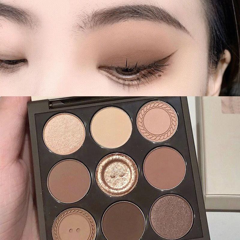 9 Eyeshadow Daily Makeup Brown Eye Shadow Palette Shimmer Matte Lasting Pearl Fine Shimmer Earth Eye Shadow Korean