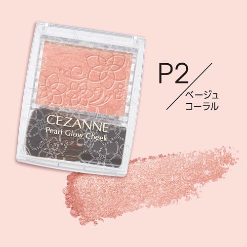 Cezanne Pearl Glow Cheek P2 Beige Coral 2.4g (x 1)