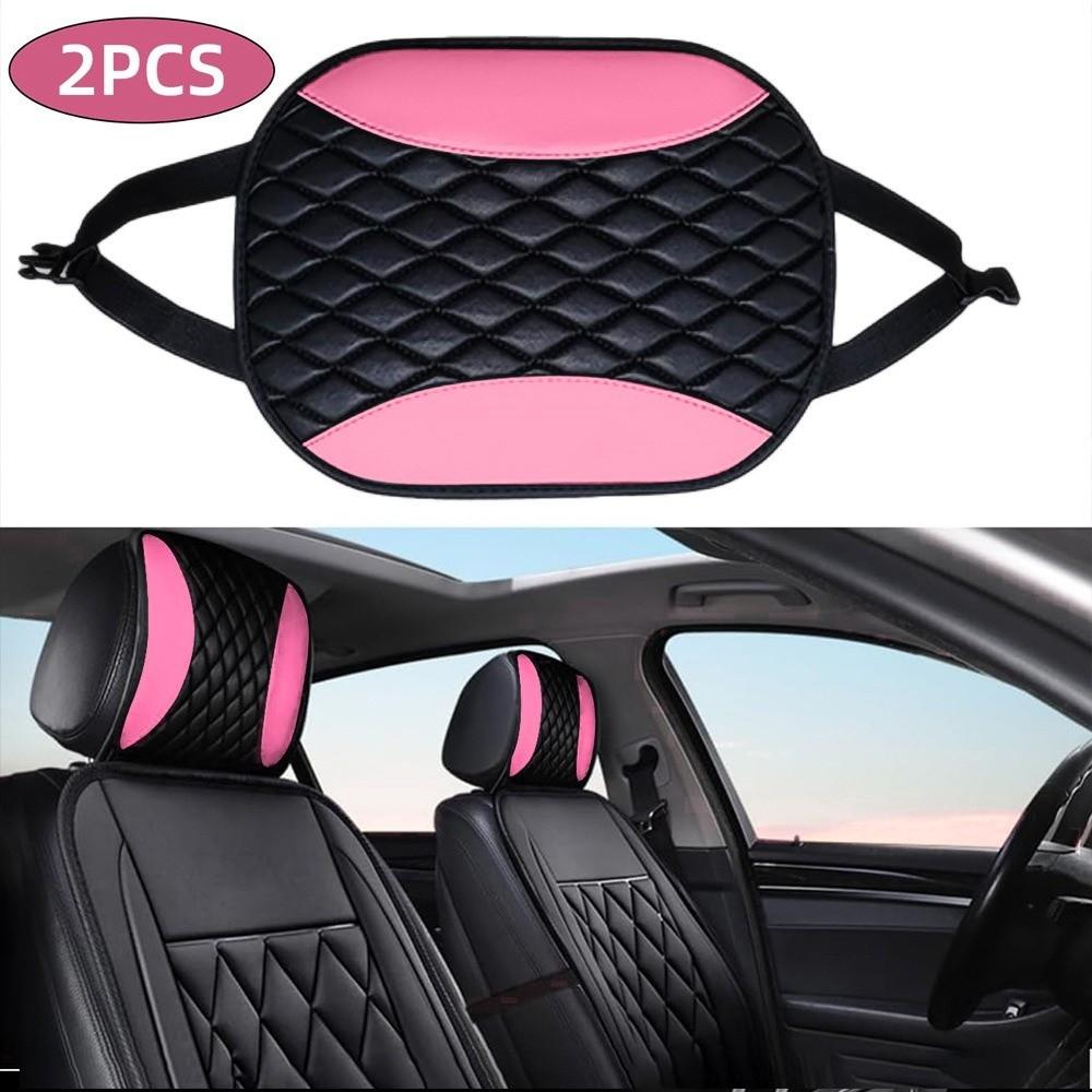 Design Car Headrest Covers PU Leather Auto Neck Support Head Rest Cushion Cover Car Interior Decor