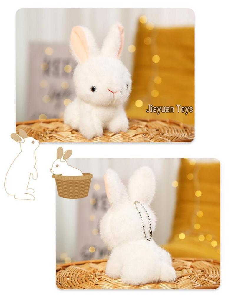 Adorable White Rabbit Plush Toy: Cute Cartoon Rabbit Doll Pendant