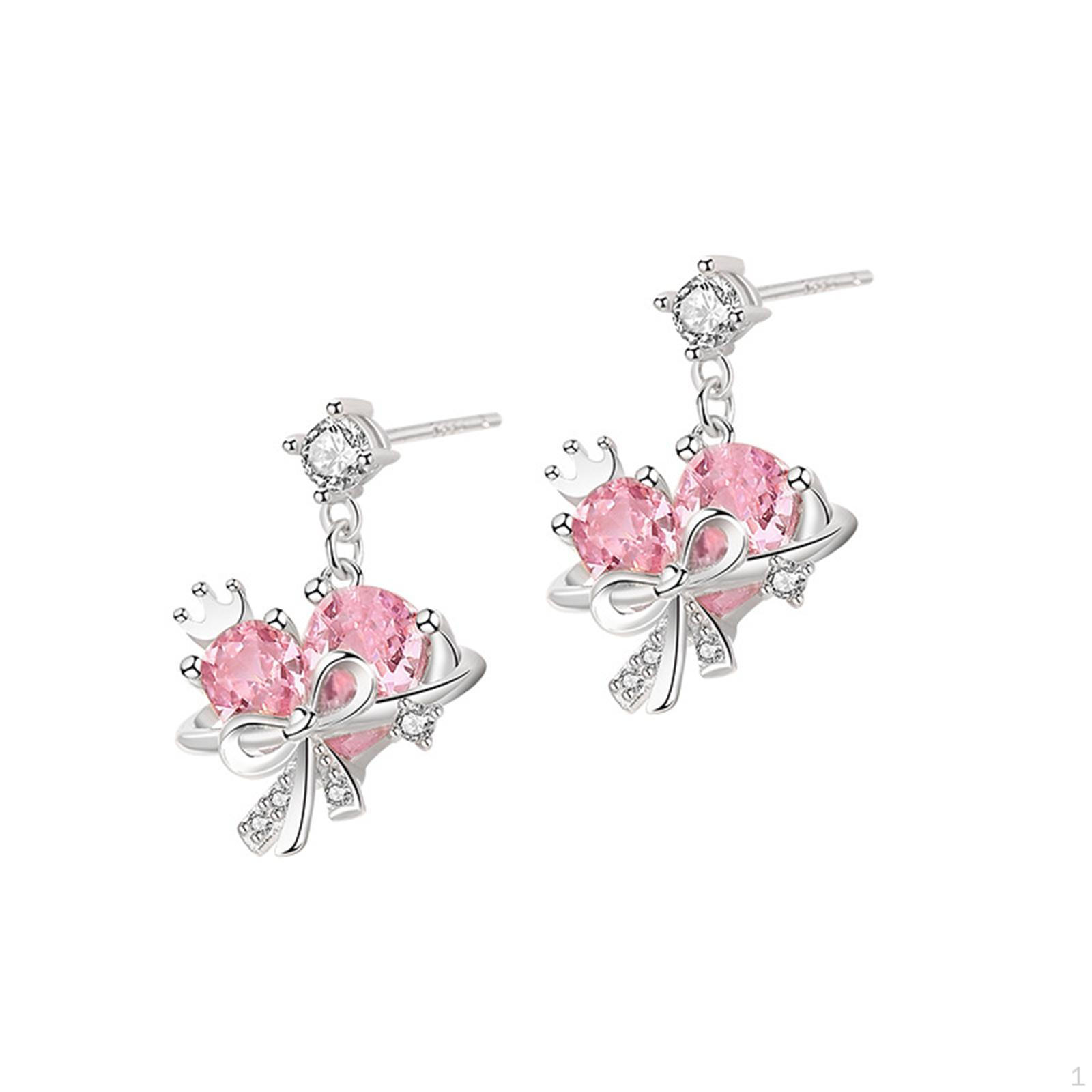 Dazzling Heart Pendant Necklace And Earrings Set for Special Occasions Earrings