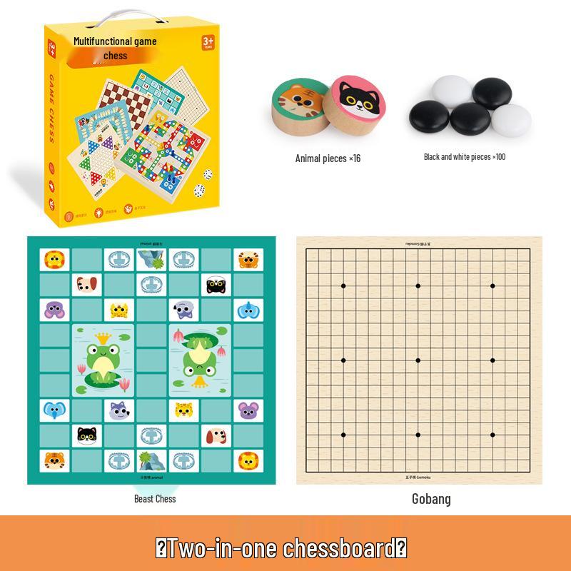 Multifunctional Chess Set: Ludo, Gomoku, Dou Shou Qi & Traffic Chess for Kids