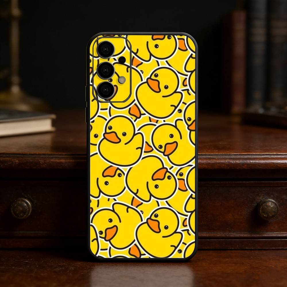 Yellow Duck Cute Phone Case For Samsung S25,S24,S21,S22,S23,S30,Ultra,S20,Plus,Fe,Lite Black Shell
