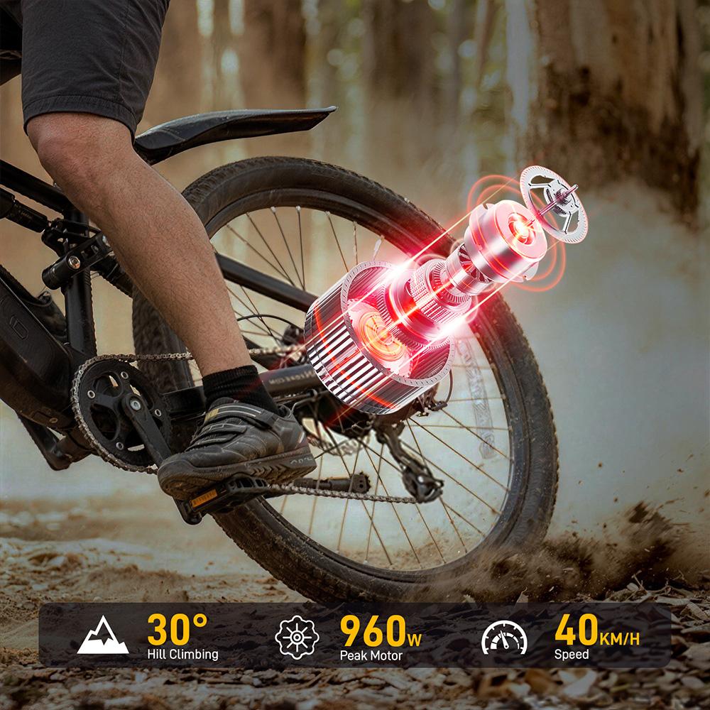 Electric Bicycle All Terrain Vitilan M5 27.5" Tire 500W Motor Fully Suspended Adult Electric Bike 48V 15Ah Dual Hydraulic Brakes Max Load 150Kg